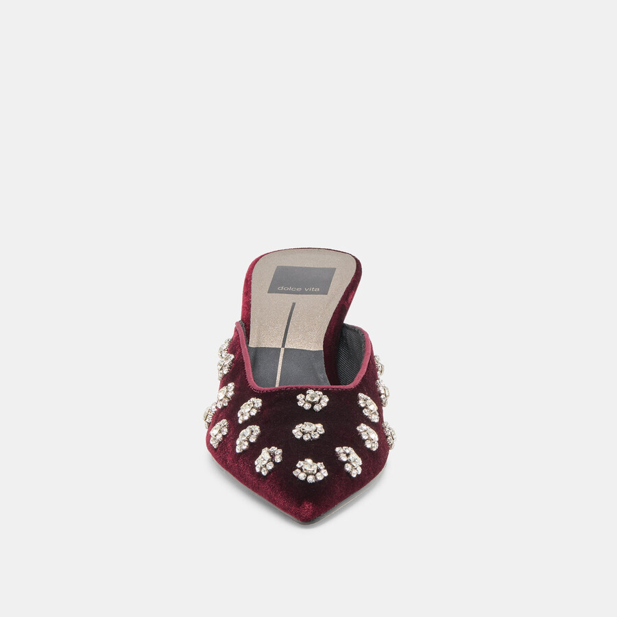 clara heels bordeaux velvet