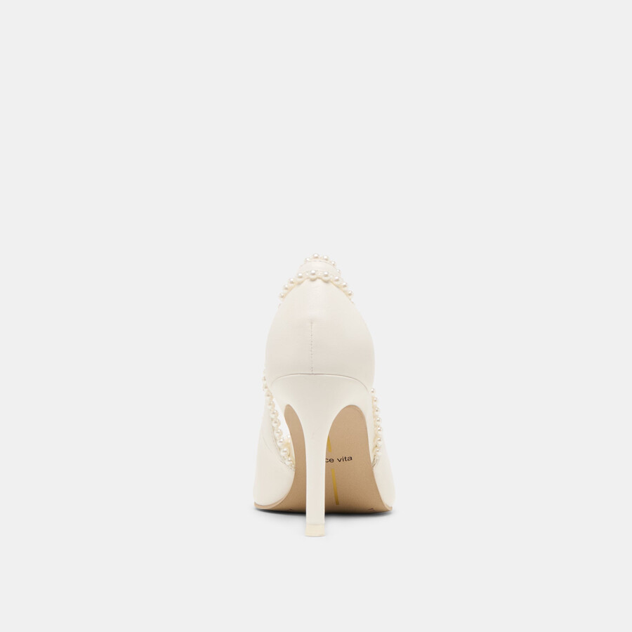 kelson pearl heels true white leather