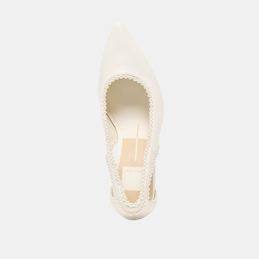 kelson pearl heels true white leather