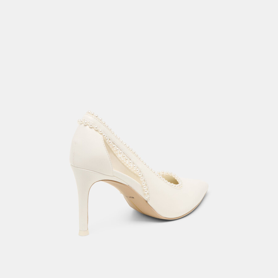 kelson pearl heels true white leather