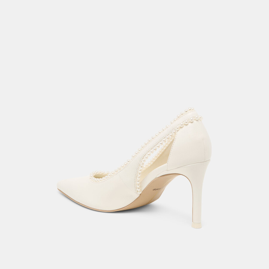 kelson pearl heels true white leather