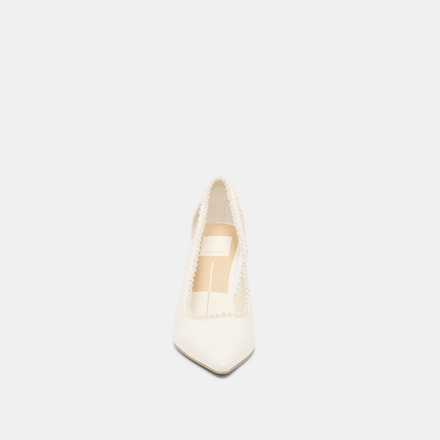 kelson pearl heels true white leather