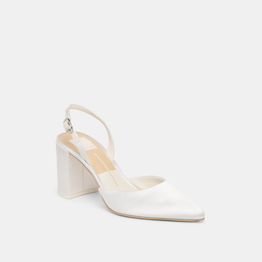 carel high heels true white satin