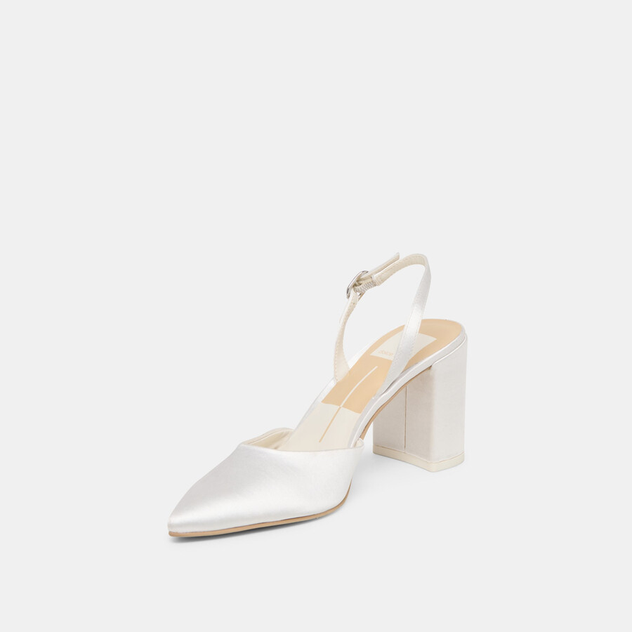 carel high heels true white satin