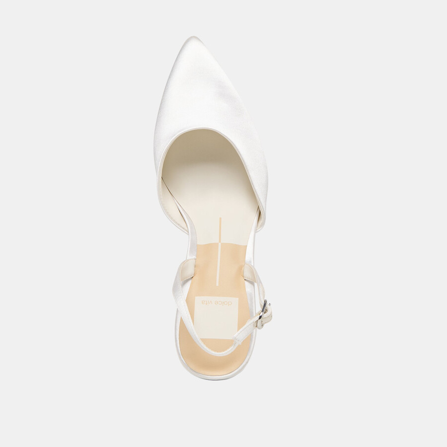 carel high heels true white satin