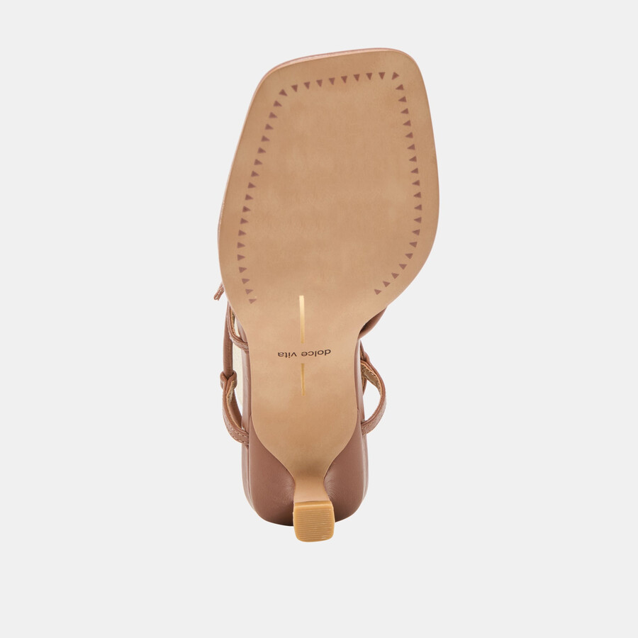 mylee heels cognac leather