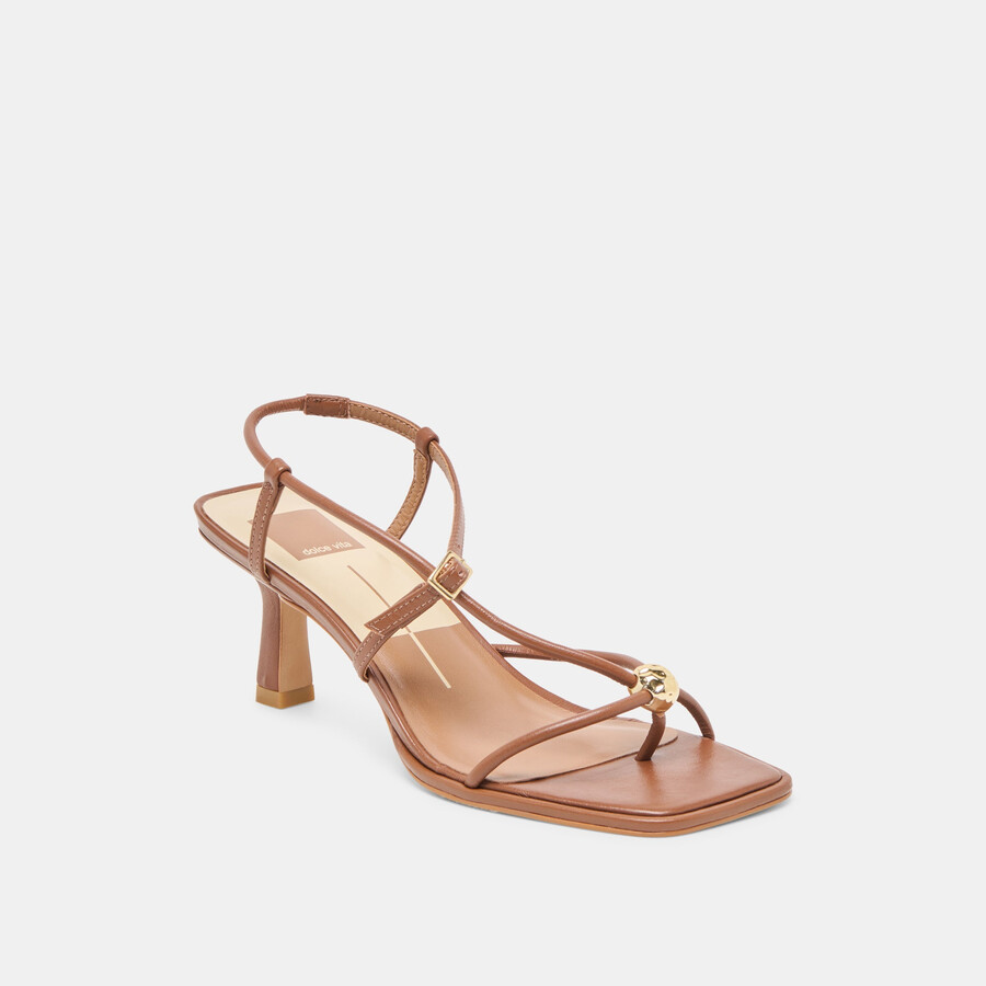 mylee heels cognac leather
