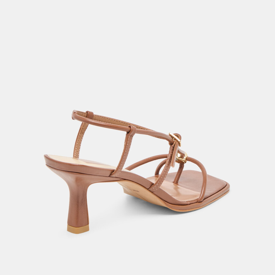 mylee heels cognac leather