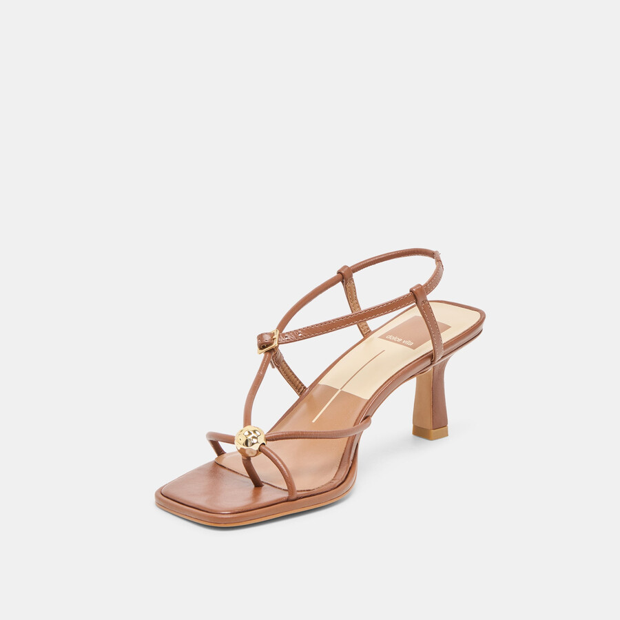 mylee heels cognac leather