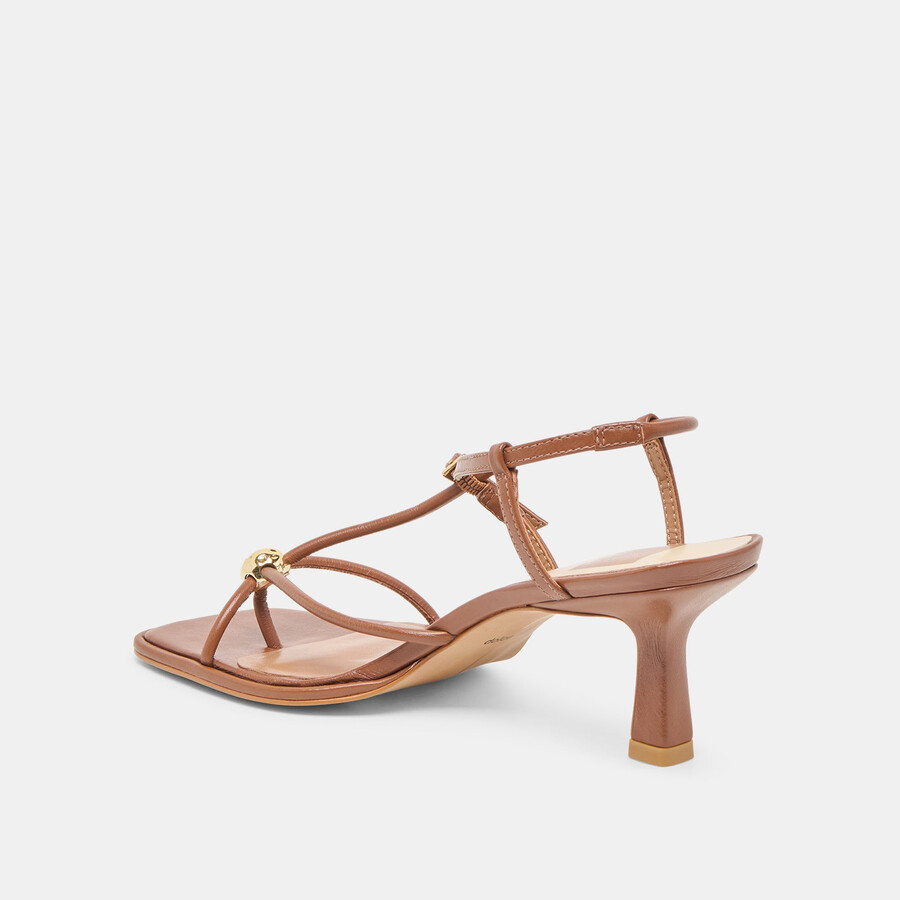 mylee heels cognac leather