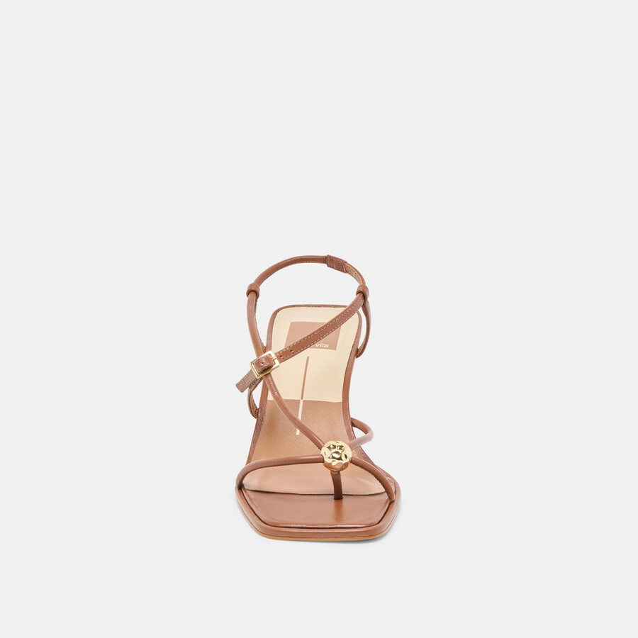 mylee heels cognac leather