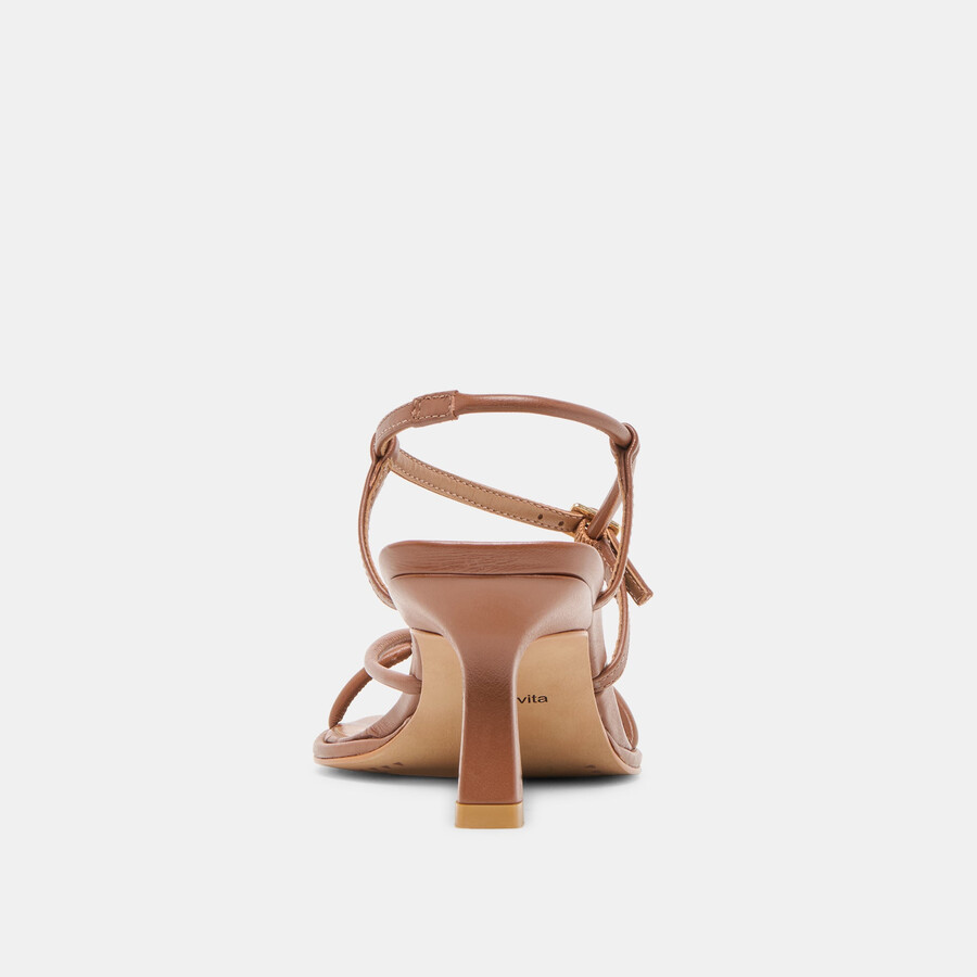 mylee heels cognac leather