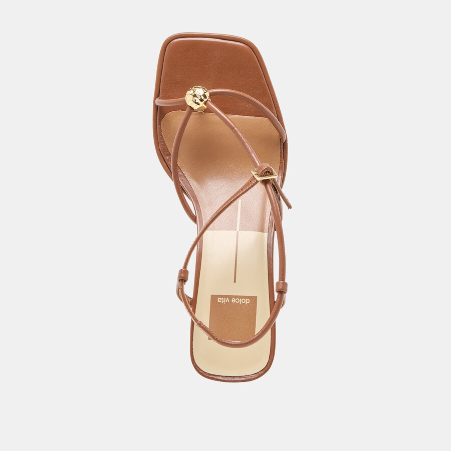 mylee heels cognac leather