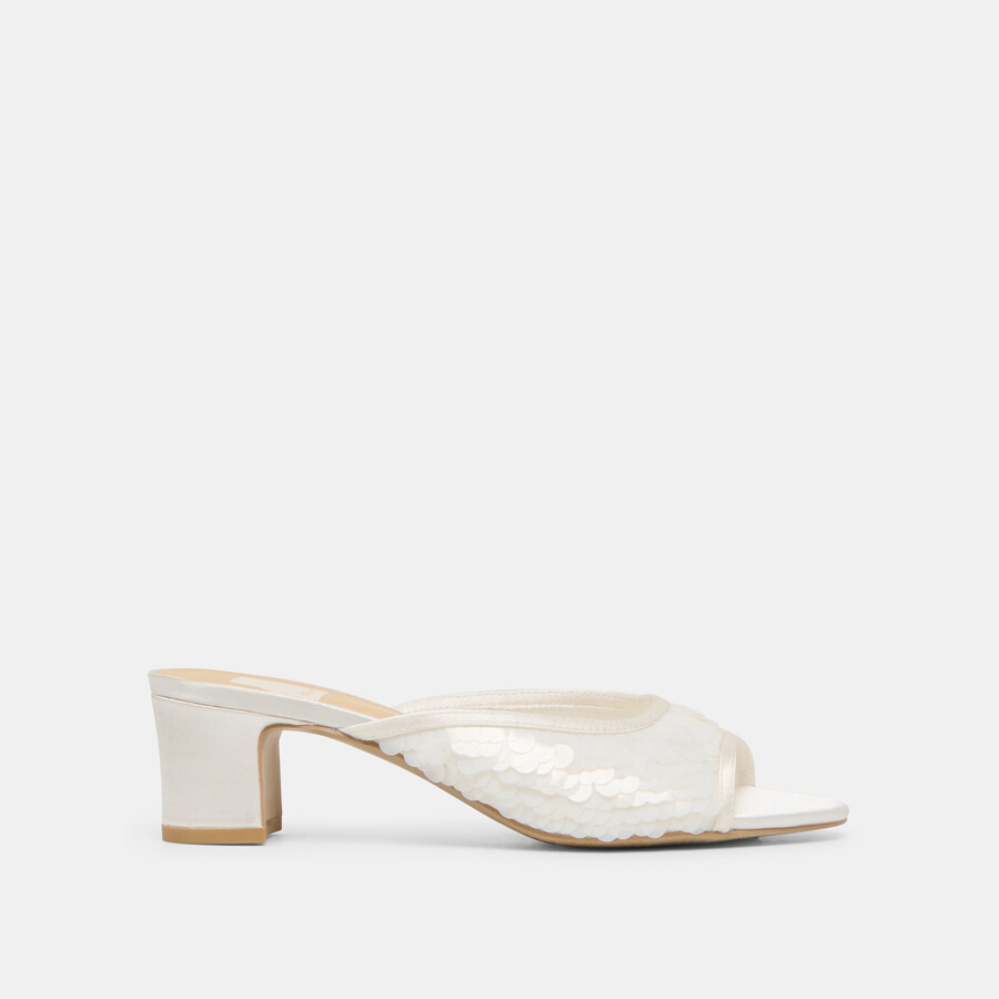 inga heels off white sequin