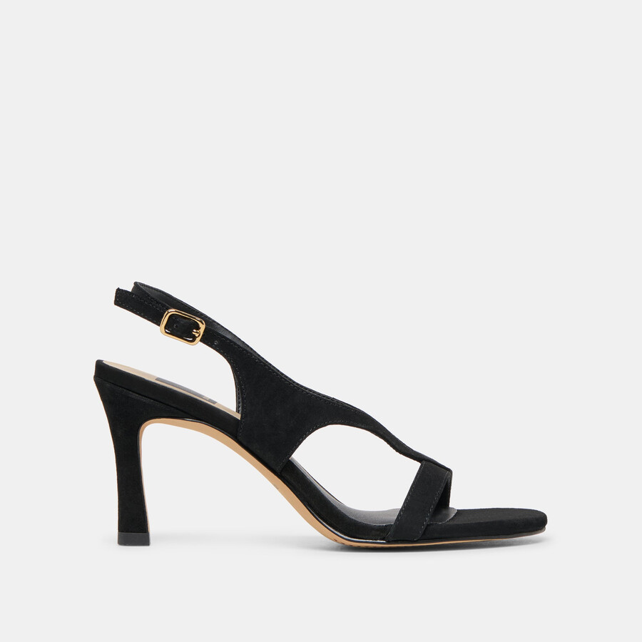 izela heels onyx suede