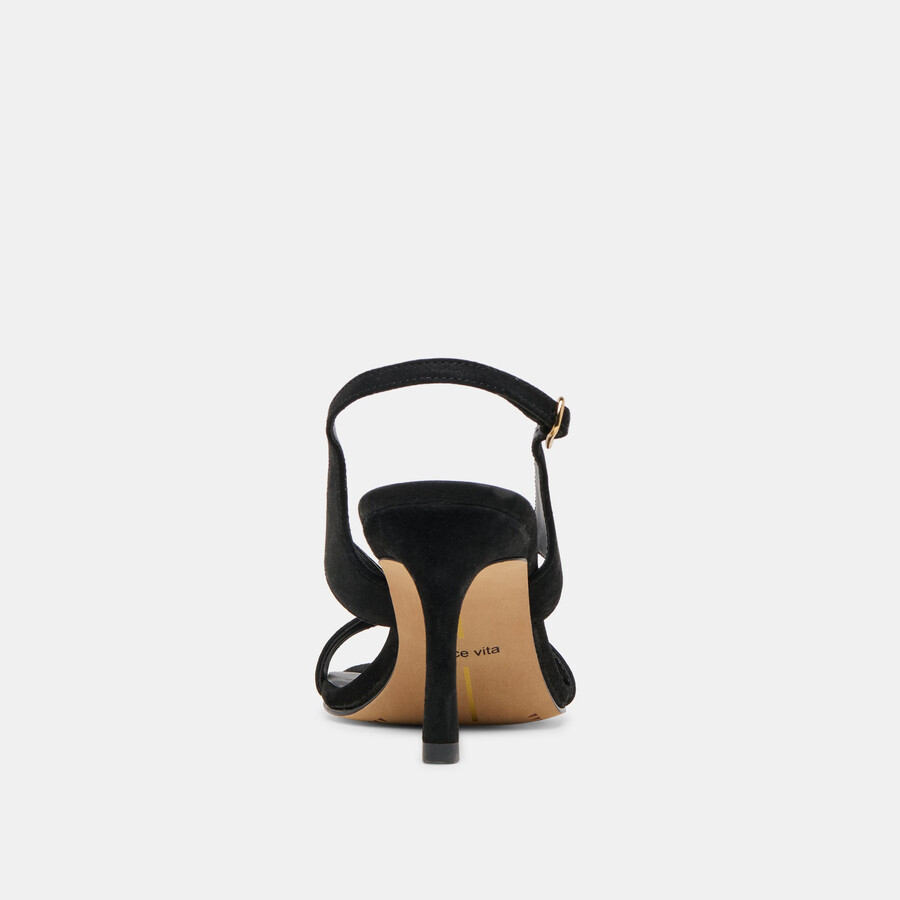 izela heels onyx suede