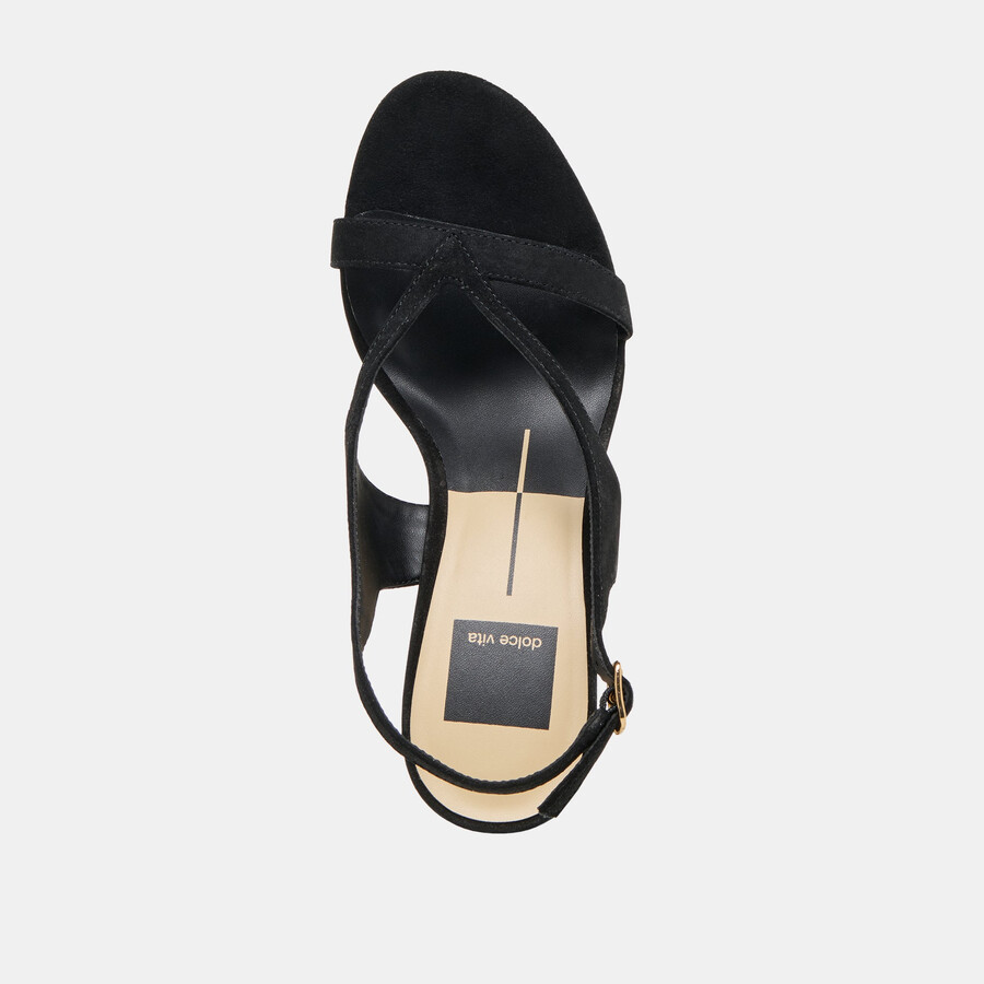 izela heels onyx suede