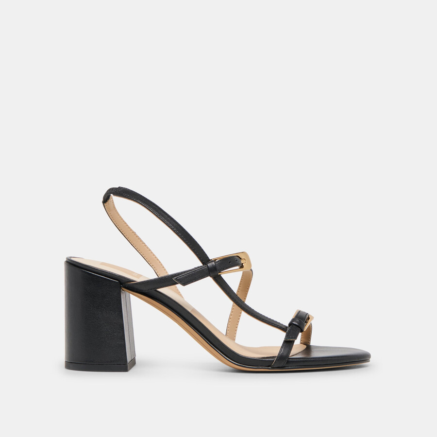 faye heels black leather