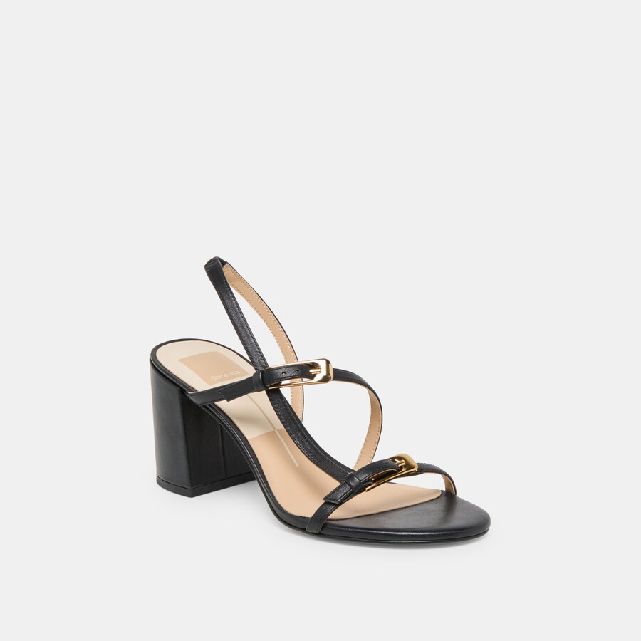 faye heels black leather