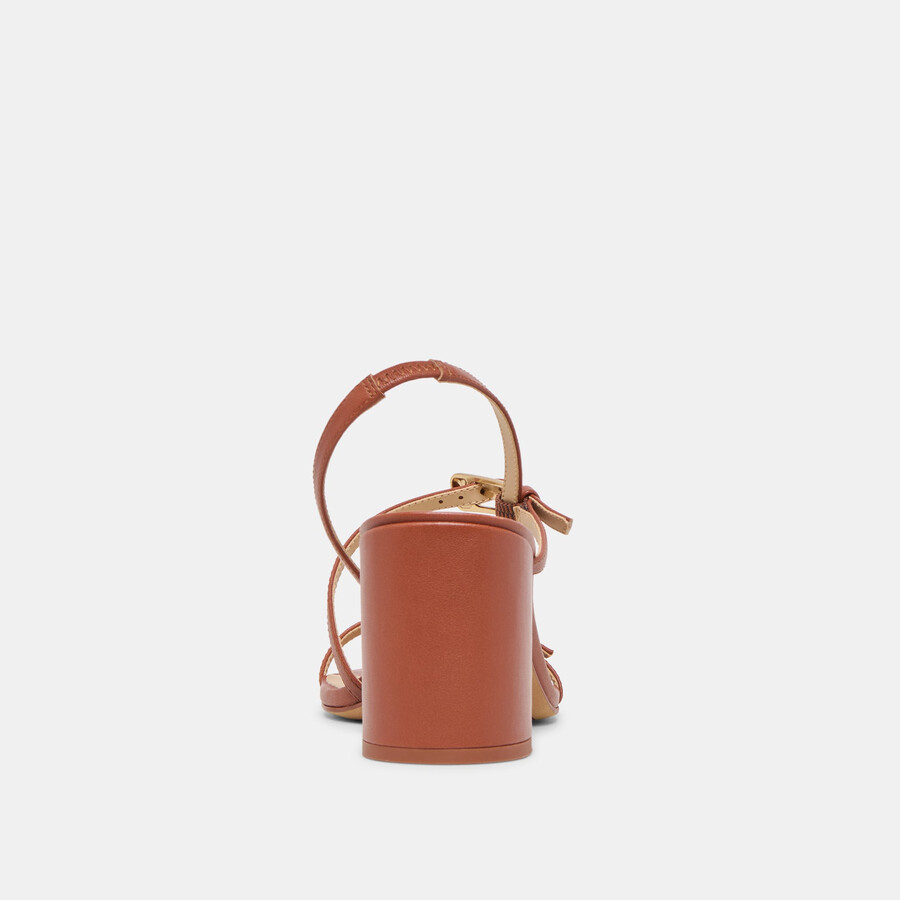 faye heels cognac leather