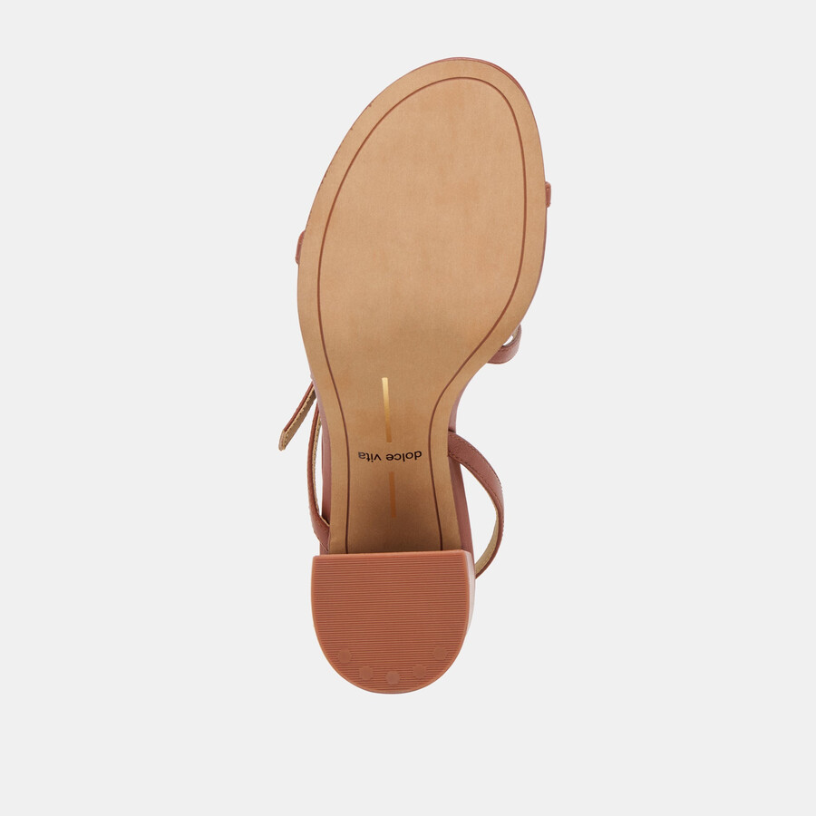 faye heels cognac leather