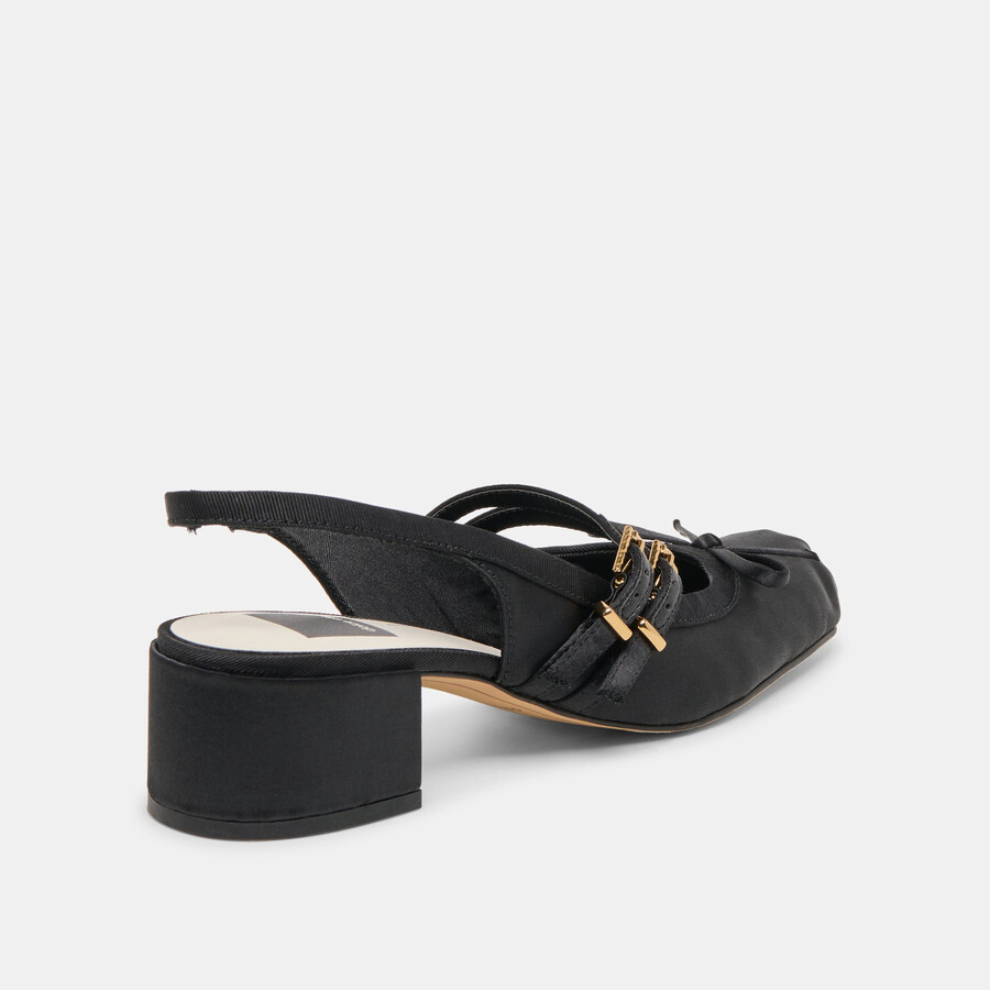 loris heels onyx satin
