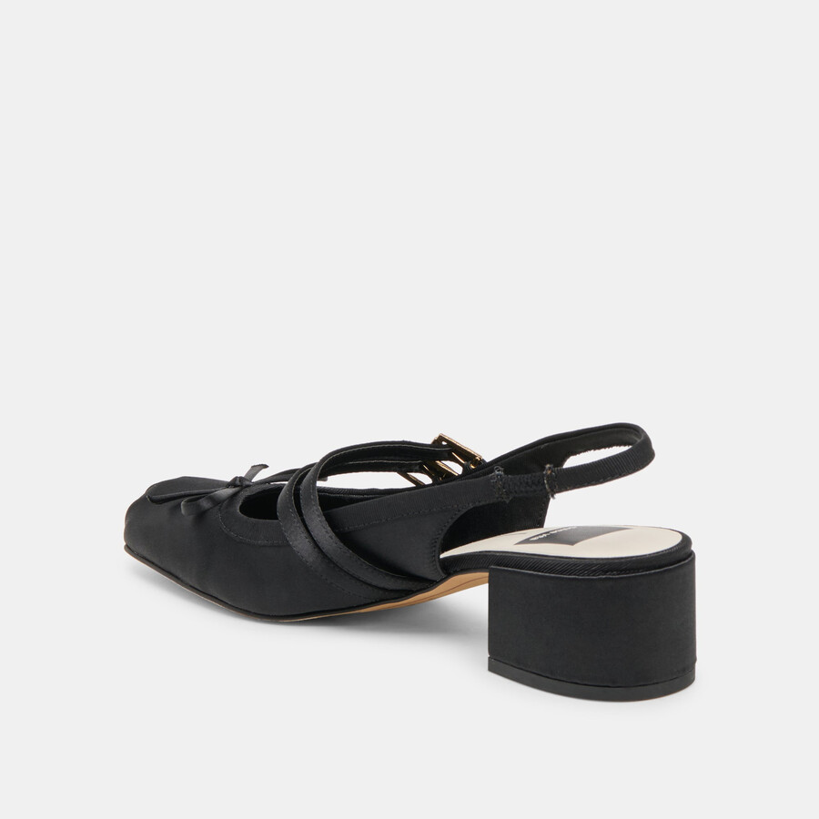 loris heels onyx satin