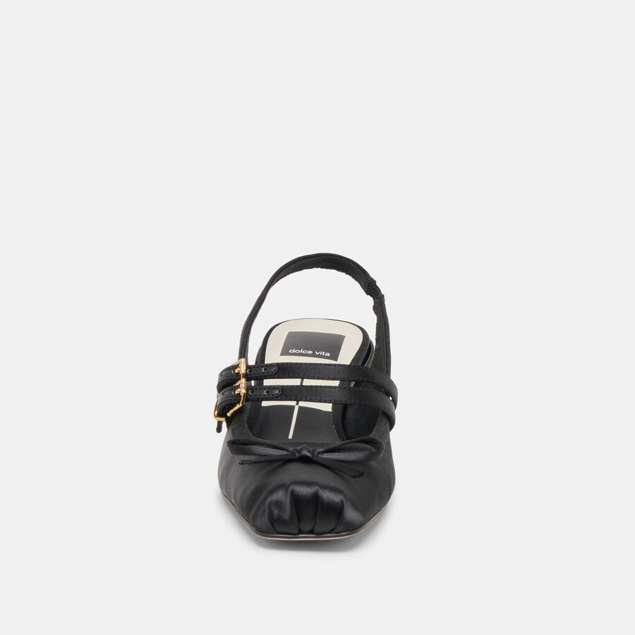 loris heels onyx satin