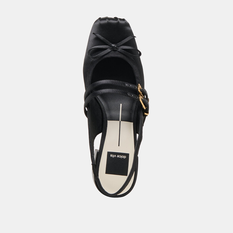 loris heels onyx satin