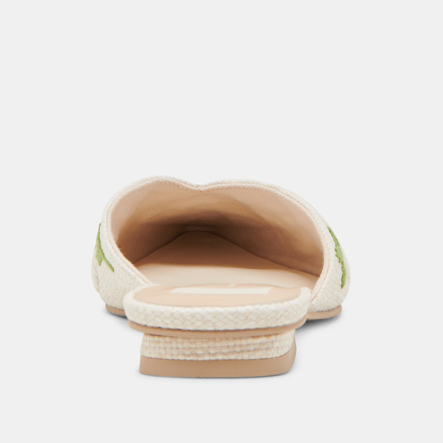 elm flats white floral raffia