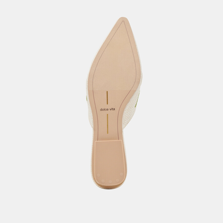 elm flats white floral raffia