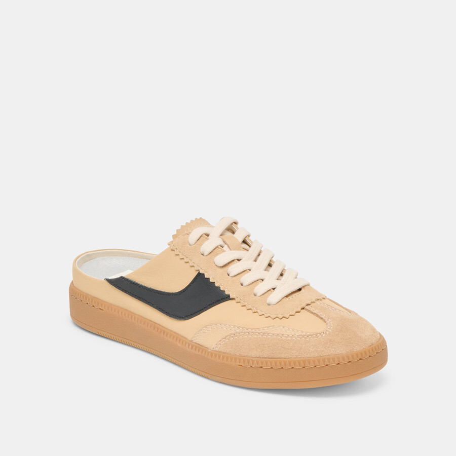 notice slide sneakers tan multi suede