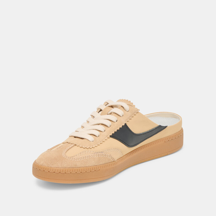 notice slide sneakers tan multi suede