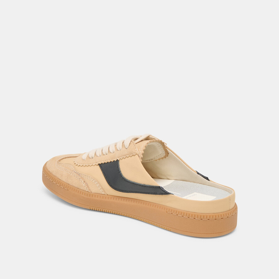 notice slide sneakers tan multi suede