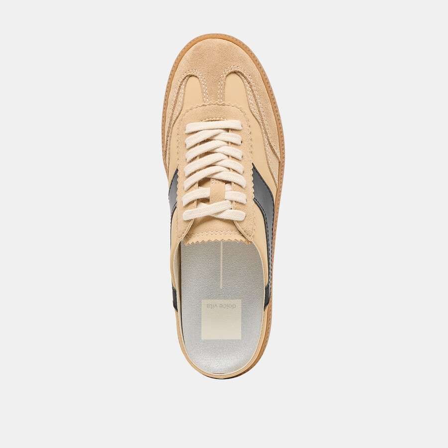 notice slide sneakers tan multi suede