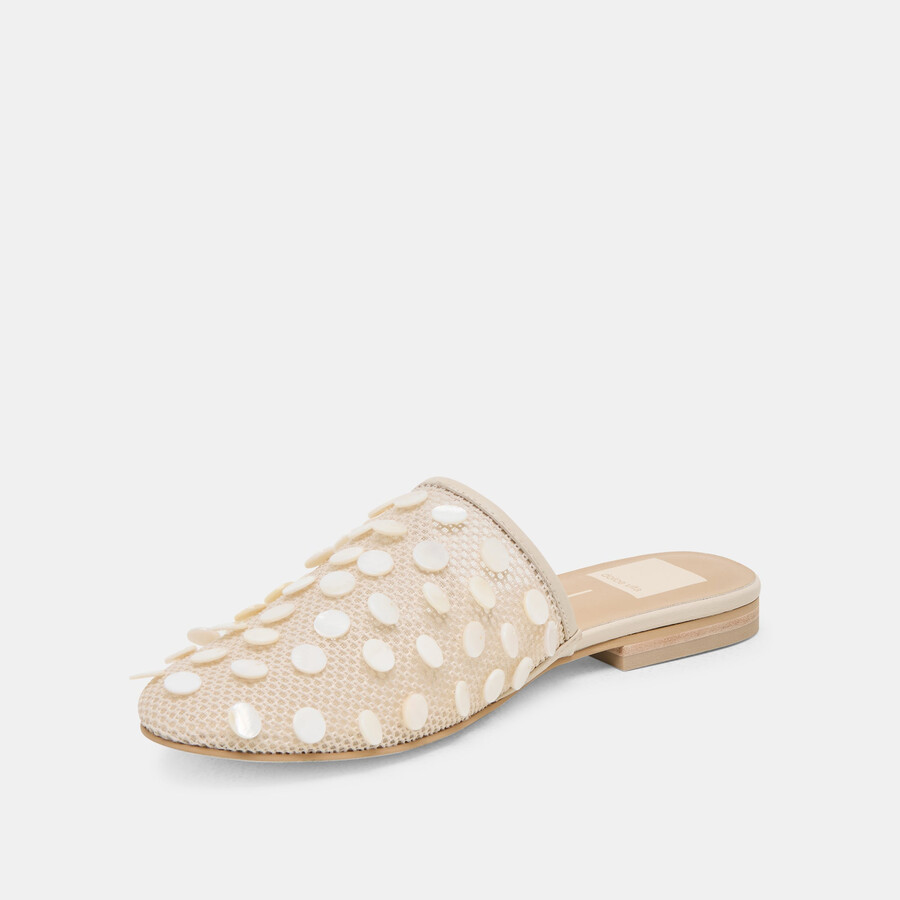 rova bead flats ivory disc mesh