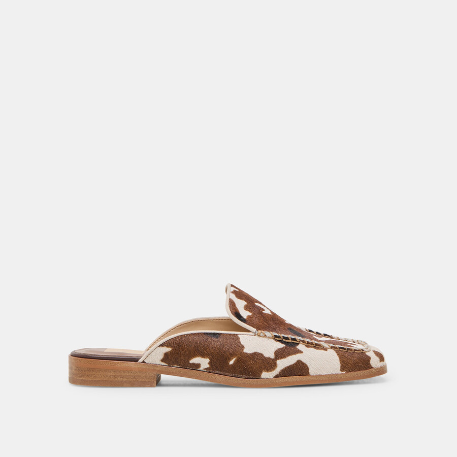 bradly flats cocoa taurus calf hair