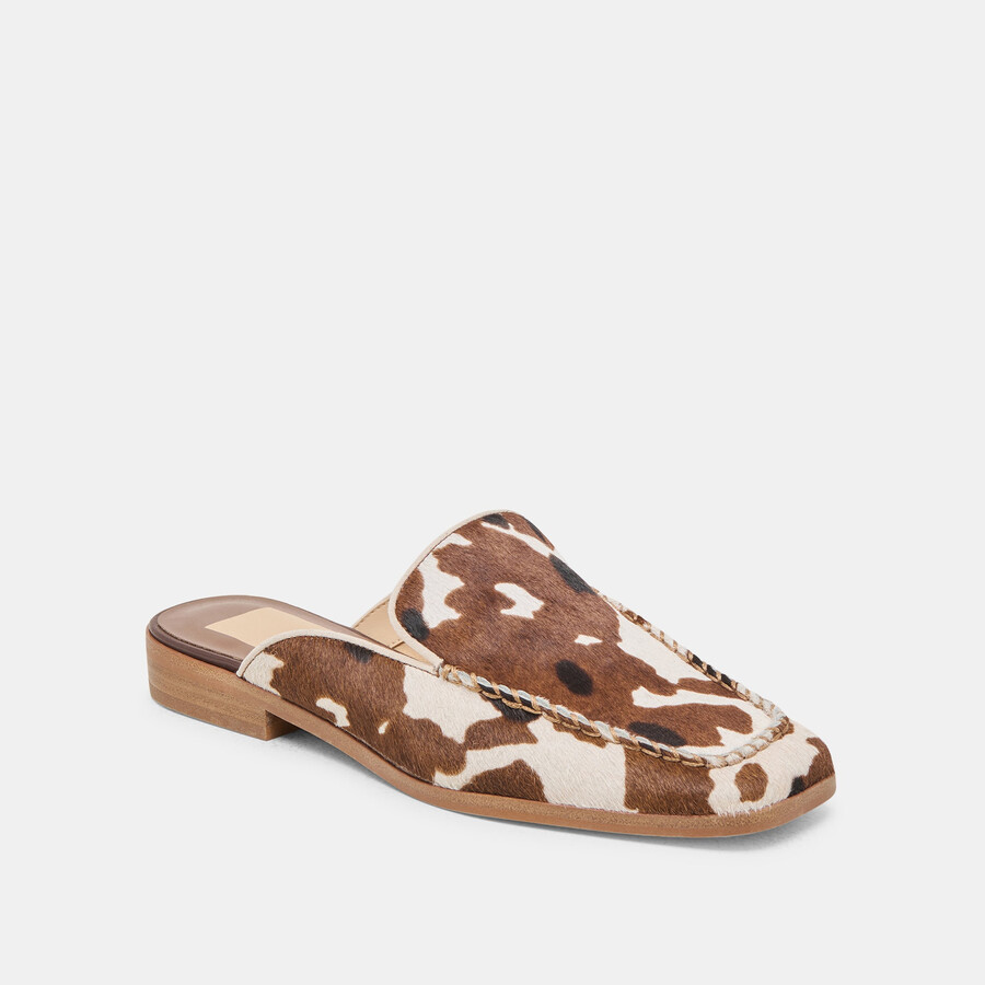 bradly flats cocoa taurus calf hair