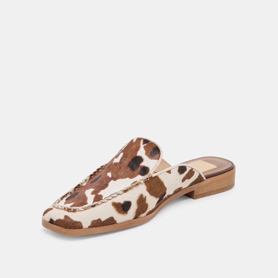 bradly flats cocoa taurus calf hair