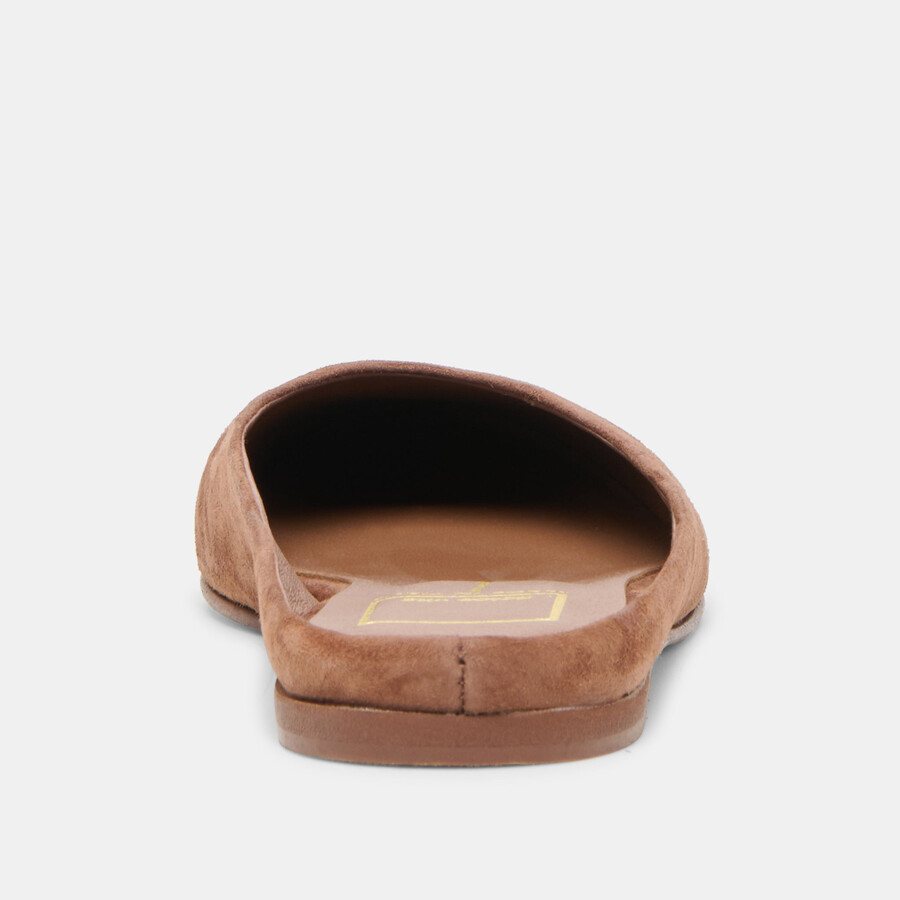 eila flats dk brown suede