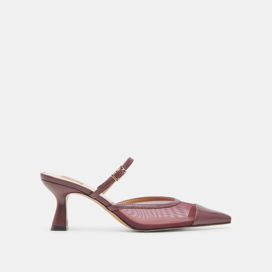 loyd heels burgundy mesh