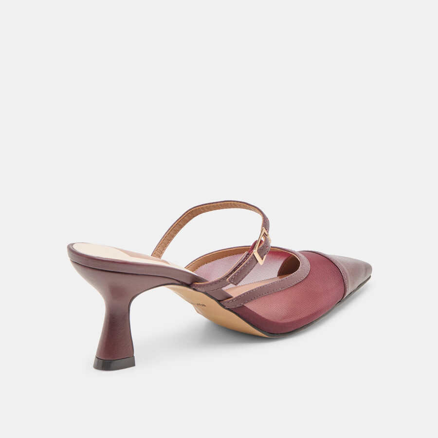 loyd heels burgundy mesh