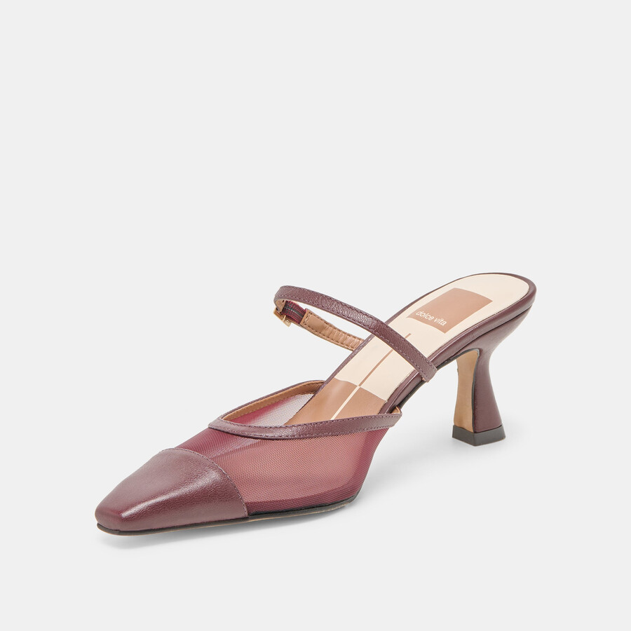 loyd heels burgundy mesh