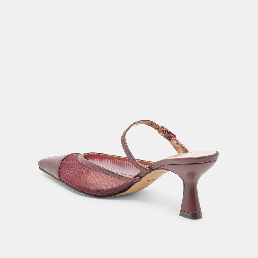 loyd heels burgundy mesh