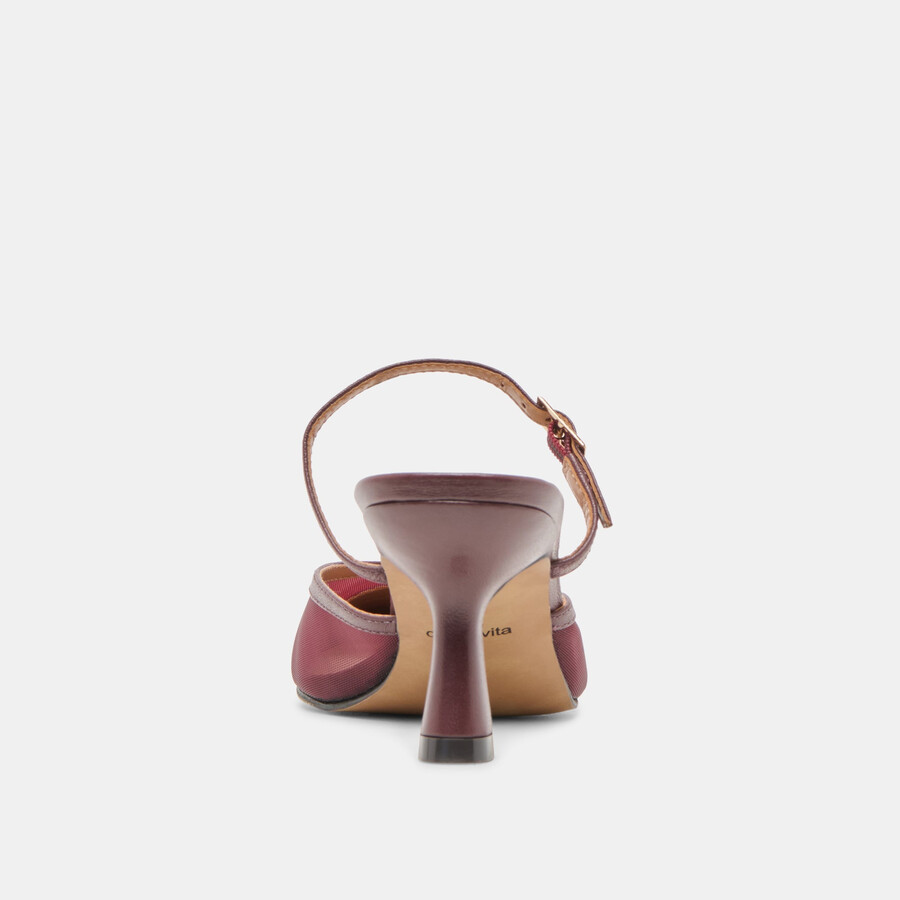 loyd heels burgundy mesh