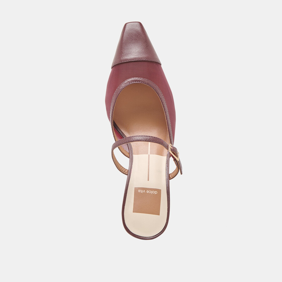 loyd heels burgundy mesh