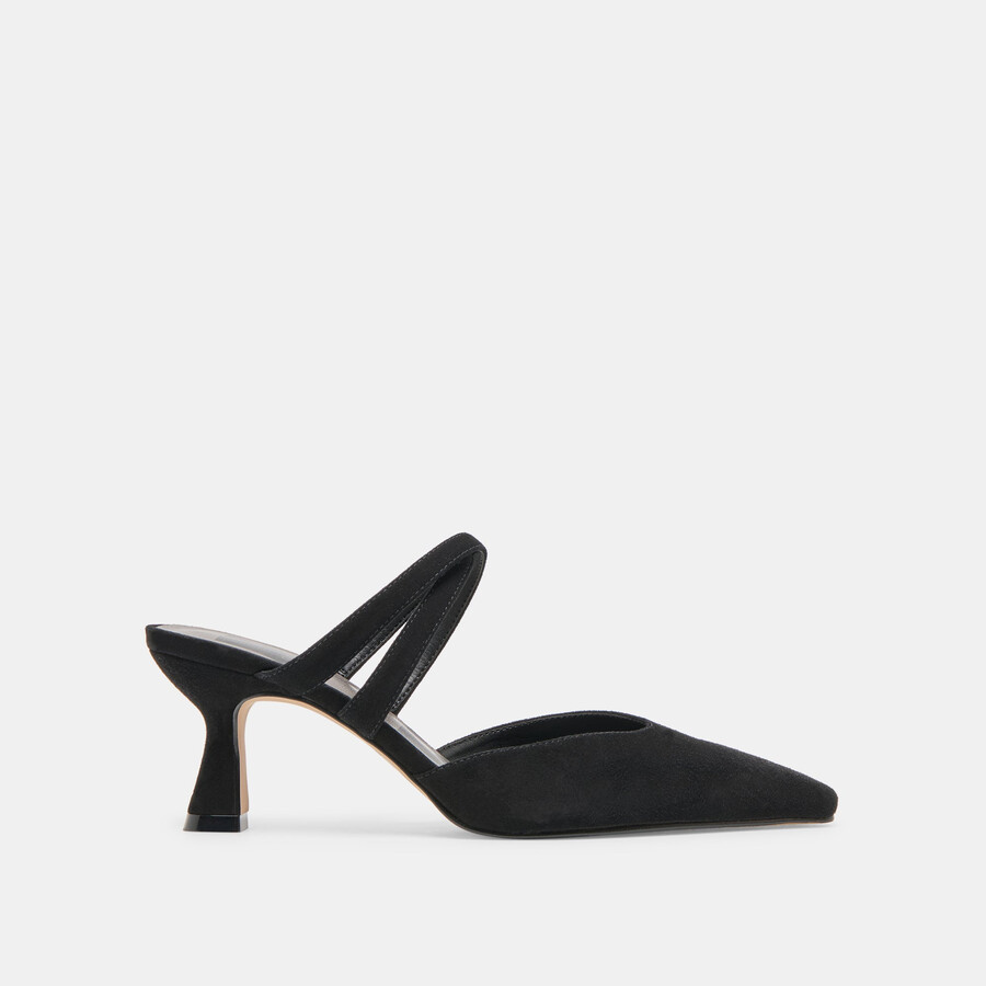 linore heels onyx suede