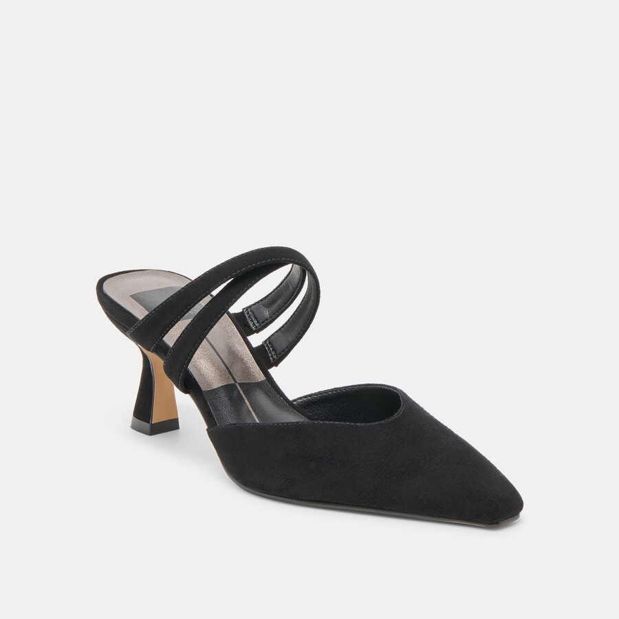 linore heels onyx suede