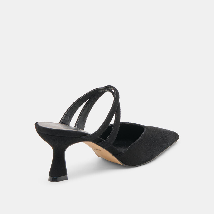 linore heels onyx suede