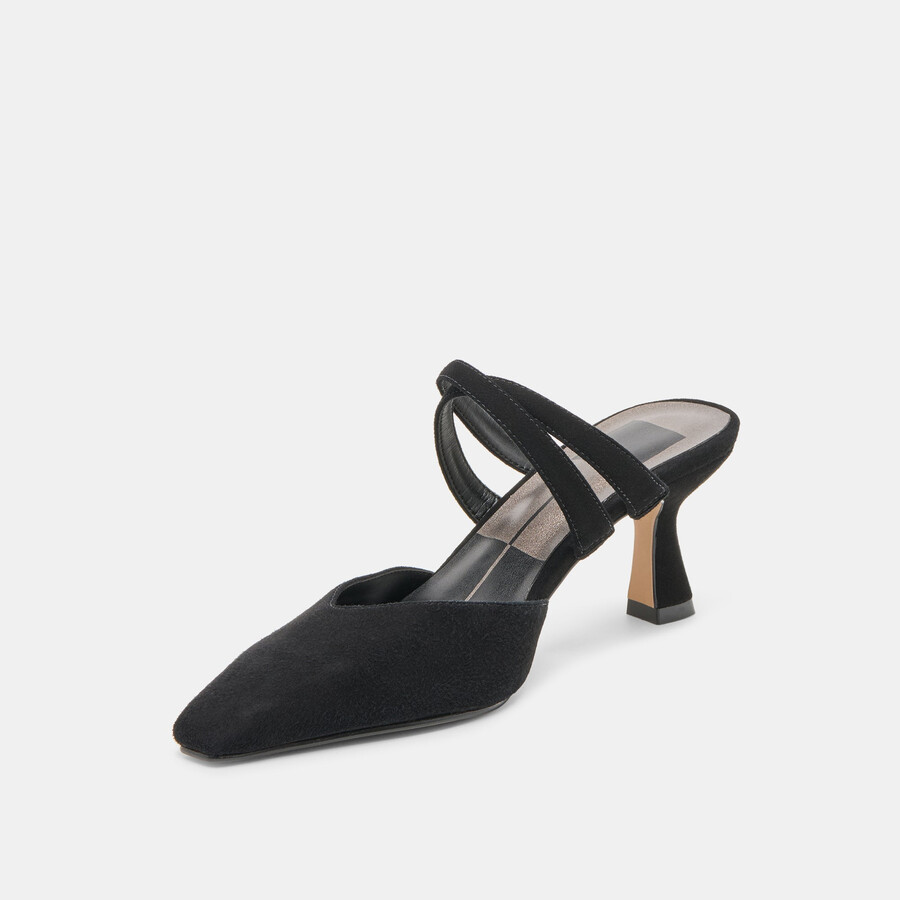 linore heels onyx suede